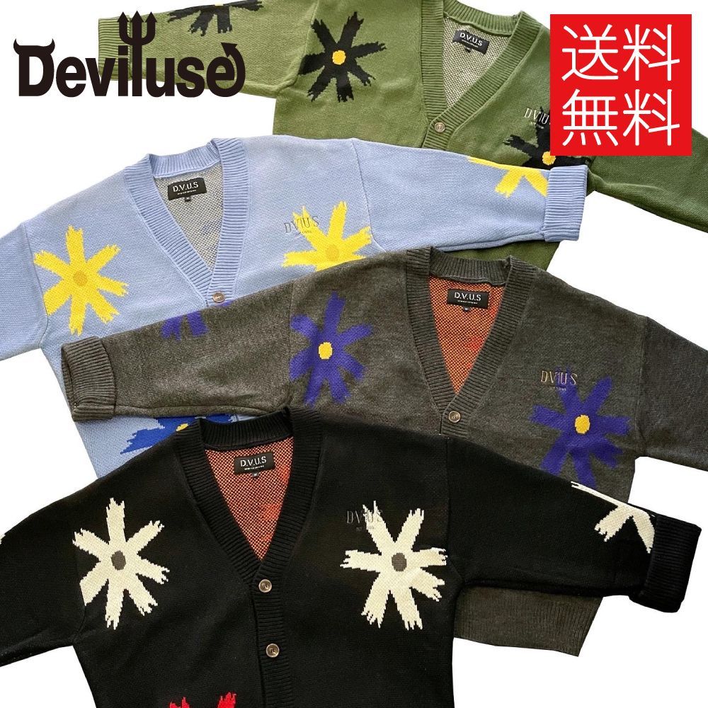 送料無料】Deviluse Prickly Flower カーディガン Cardigan デビル