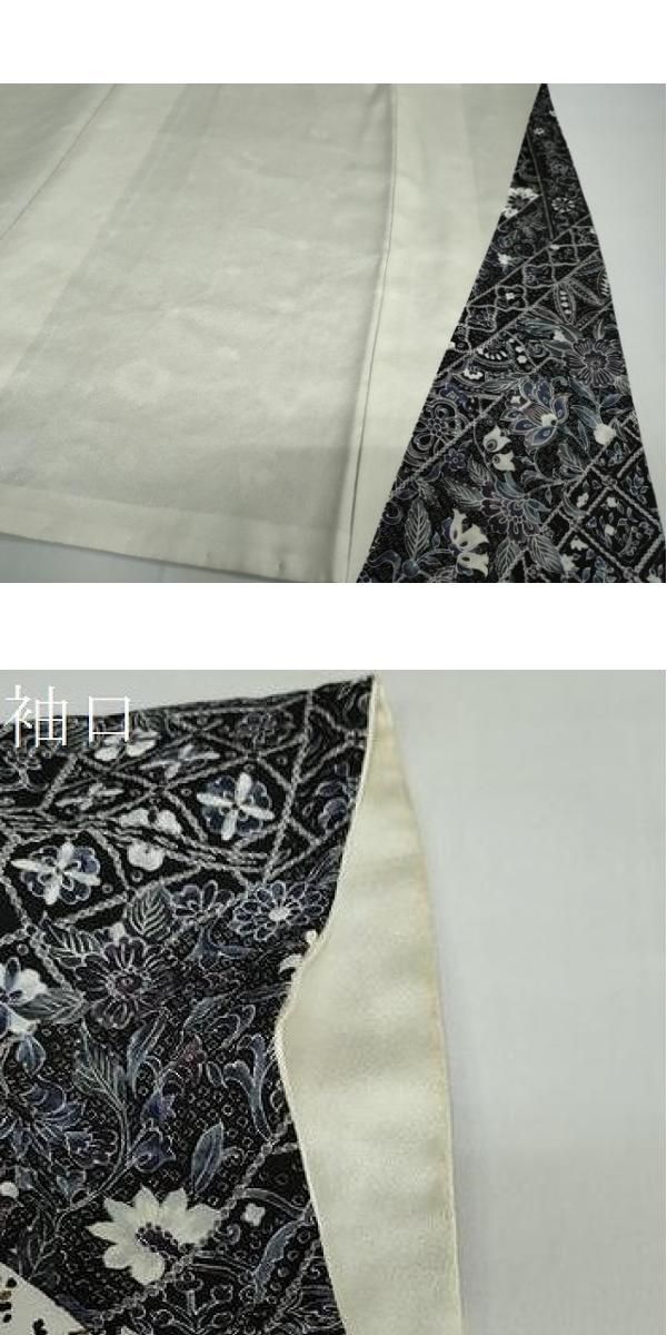 平和屋着物○訪問着 雪輪洋花文 黒地 鈴乃屋扱い 正絹 逸品 DAAY5084ud
