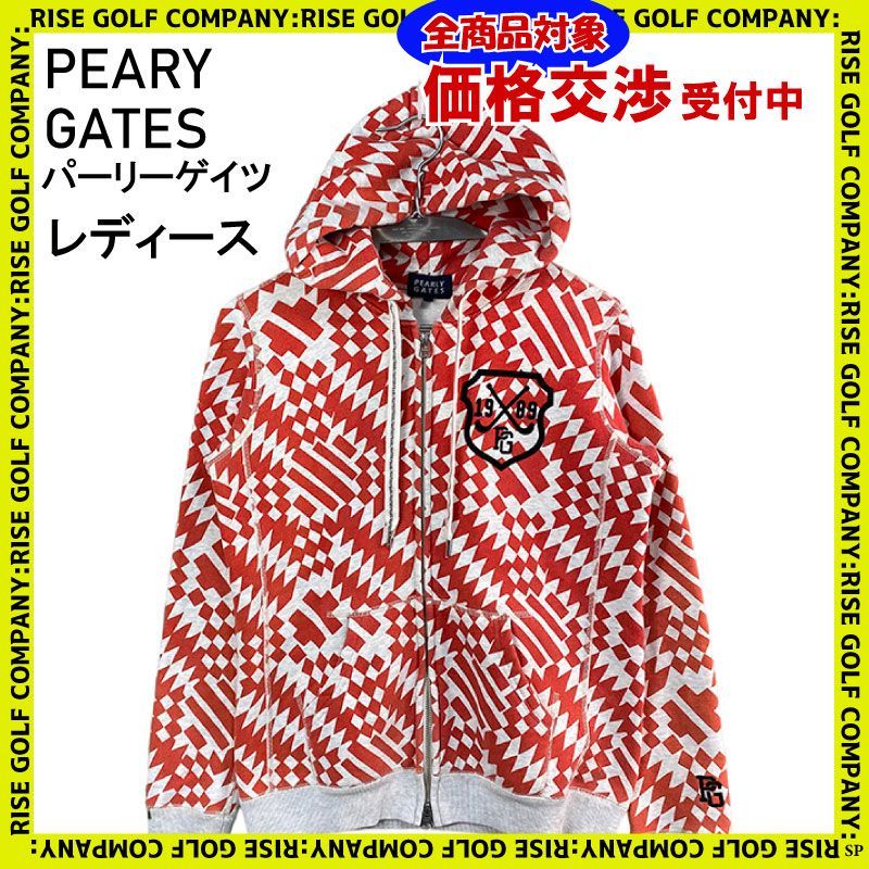 PEARLY GATES パーリーゲイツ フルジップ パーカー 総柄 オレンジ