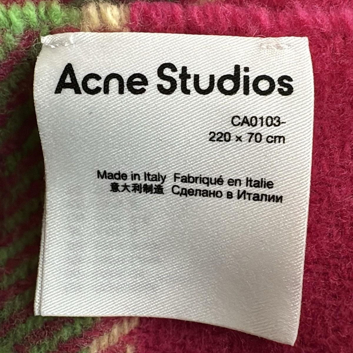 Acne Studios チェック柄マフラー アクネストゥディオズ Acne 大判