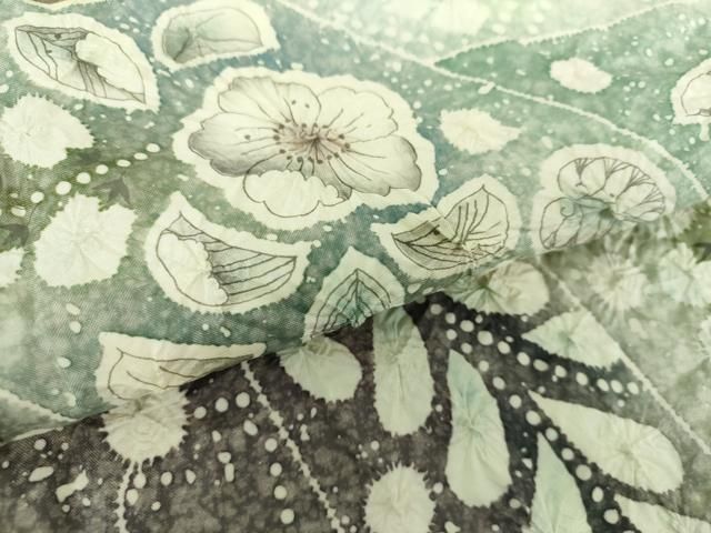 平和屋着物○本場染大島紬 訪問着 作家物 絞り 辻が花 暈し染め ロング