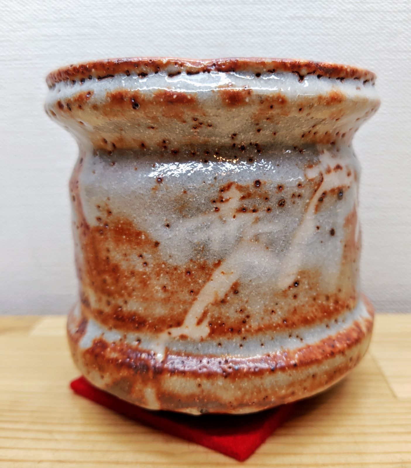 逢絢亭】茶道具 火入 美濃焼 鼠志野 加藤光右衛門 共箱入り 【公式通販】