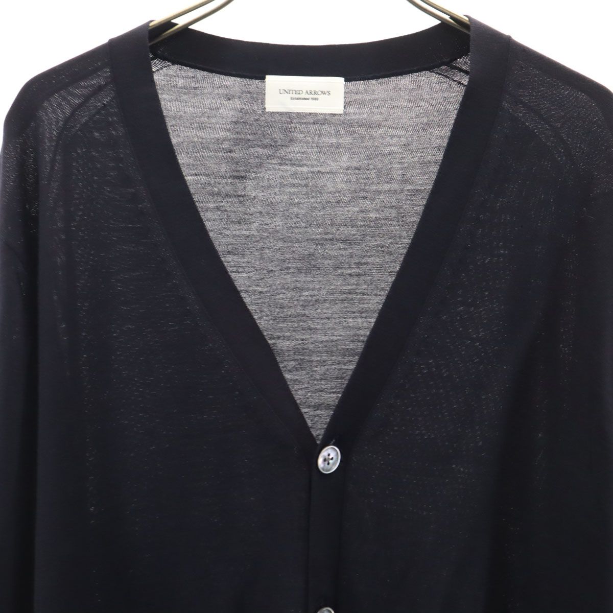 UNITED ARROWS」 ニットカーディガン L ブラック メンズ Cardigan 