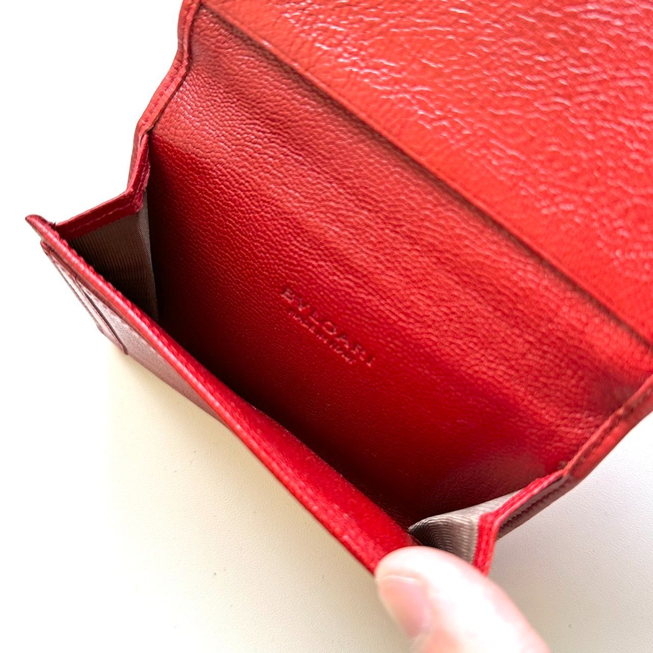 ブルガリ BVLGARI 名刺入れ カードケース レッド - メルカリ