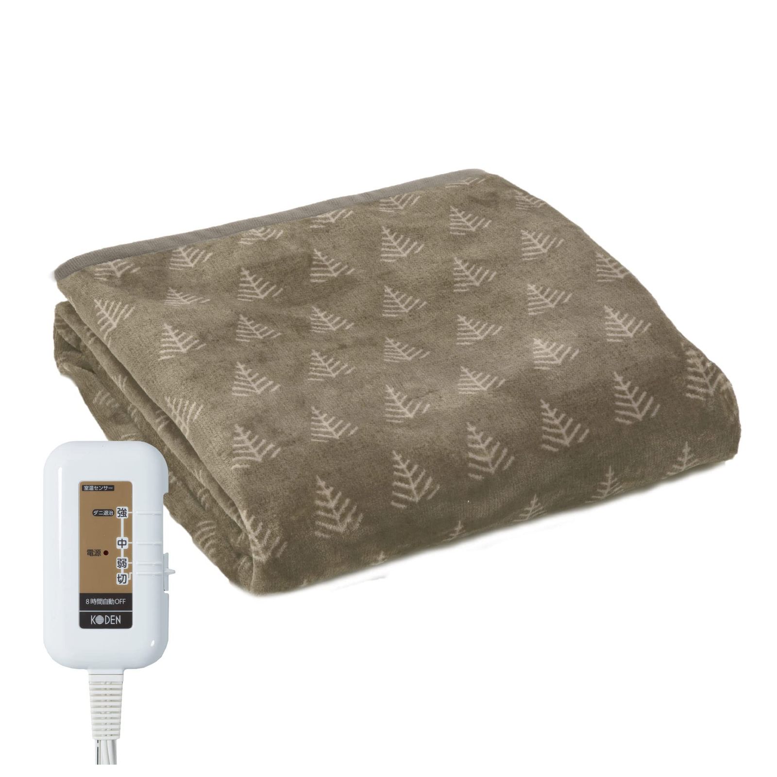 迅速発送 広電 KODEN 電気毛布 掛け 敷き 188×130cm フランネル グレイジュ 洗える スライド温度調節 室温センサー 8hOFF ダニ退治 CWB801G-HKK