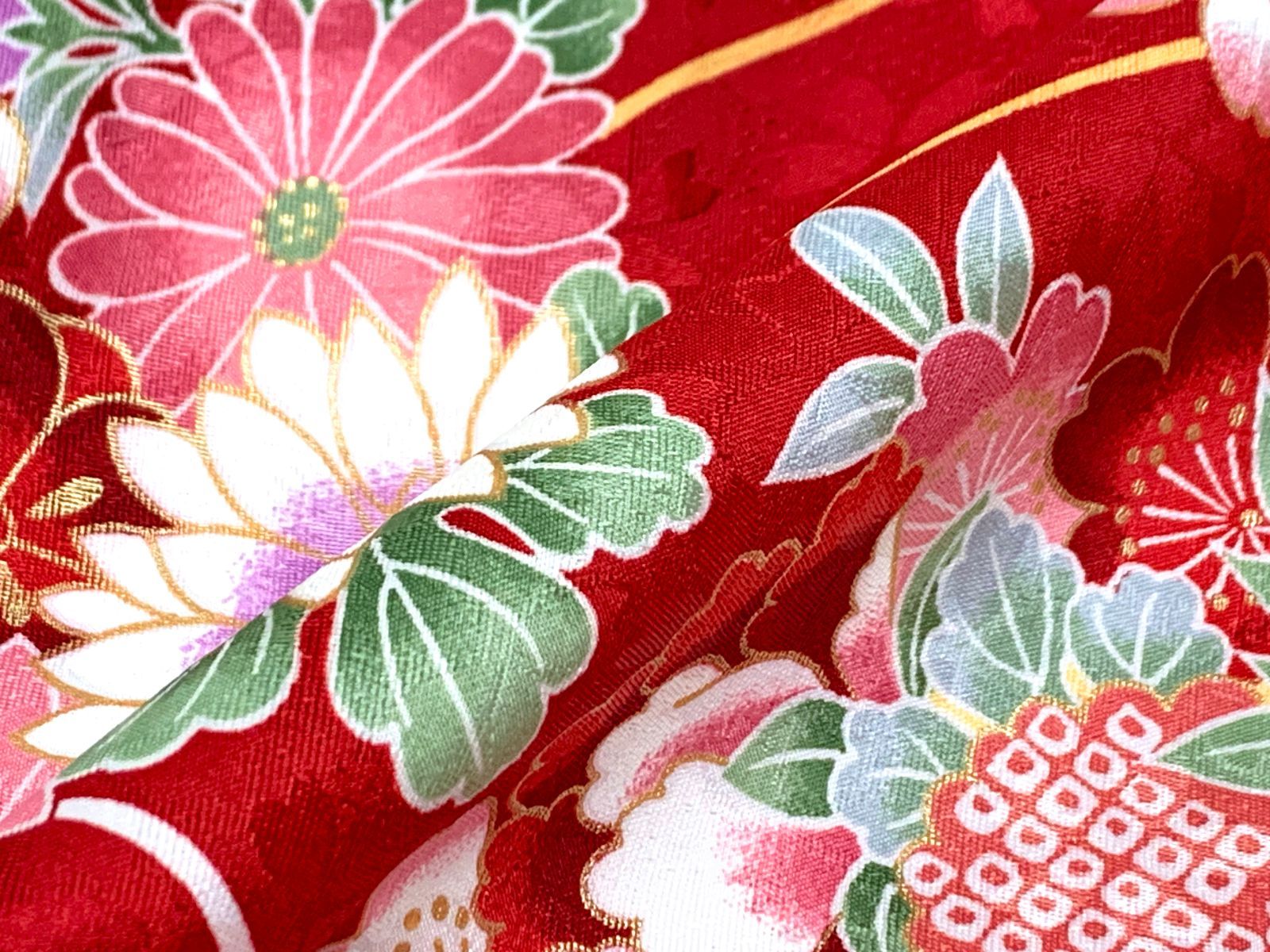 七五三 7歳 着物セット 女の子 小紋柄の子供着物 結び帯セットコーデフル