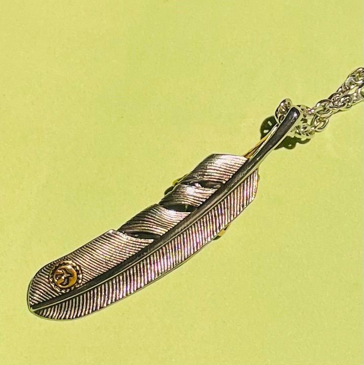 売れ筋 人気三種フェザーネックレスセット【イーグルフック&ホイール付】