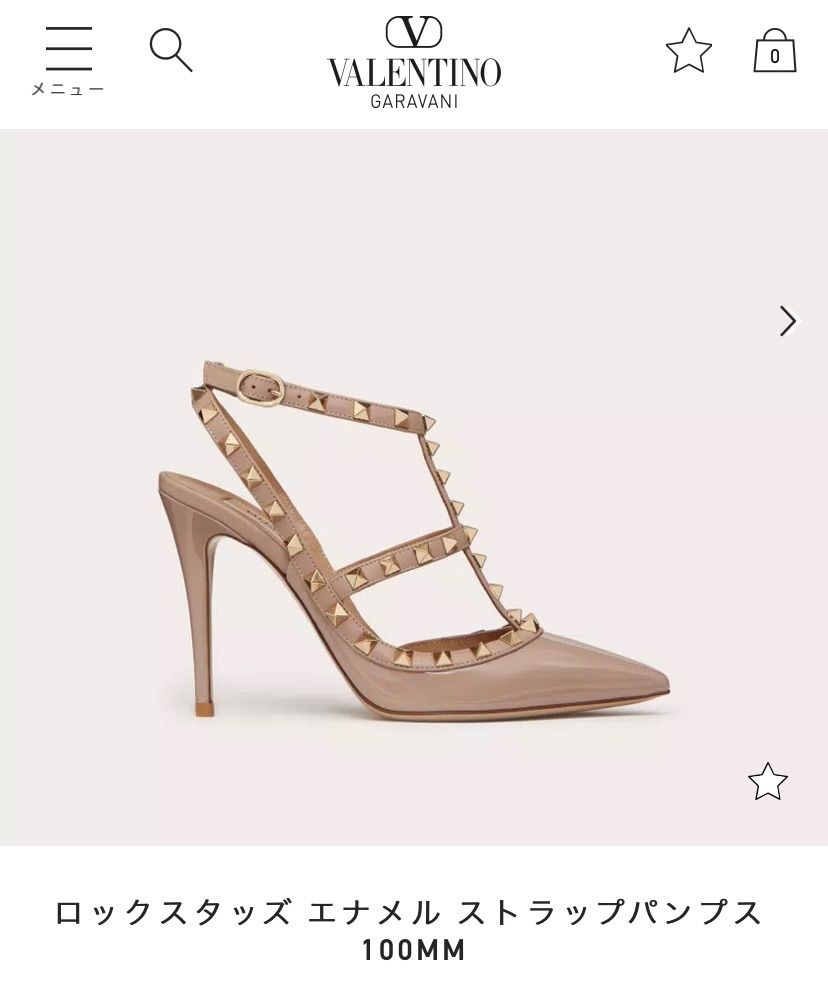 VALENTINO】ヴァレンティノ ロックスタッズエナメルストラップパンプス - メルカリ