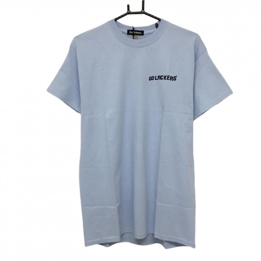 ゴルフィッカーズ Tシャツ ライトブルー 後ビッグプリント メンズ M ゴルフウェア Golfickers
