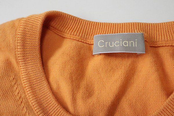 美品 Cruciani クルーネック ニット オレンジ サイズ56 セーター