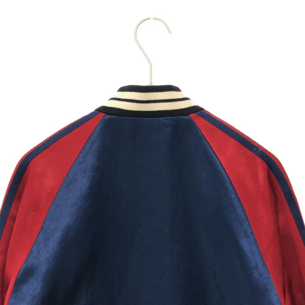 GUCCI (グッチ) 18SS Arm Side Logo Satin Reversible Bomber Jacket