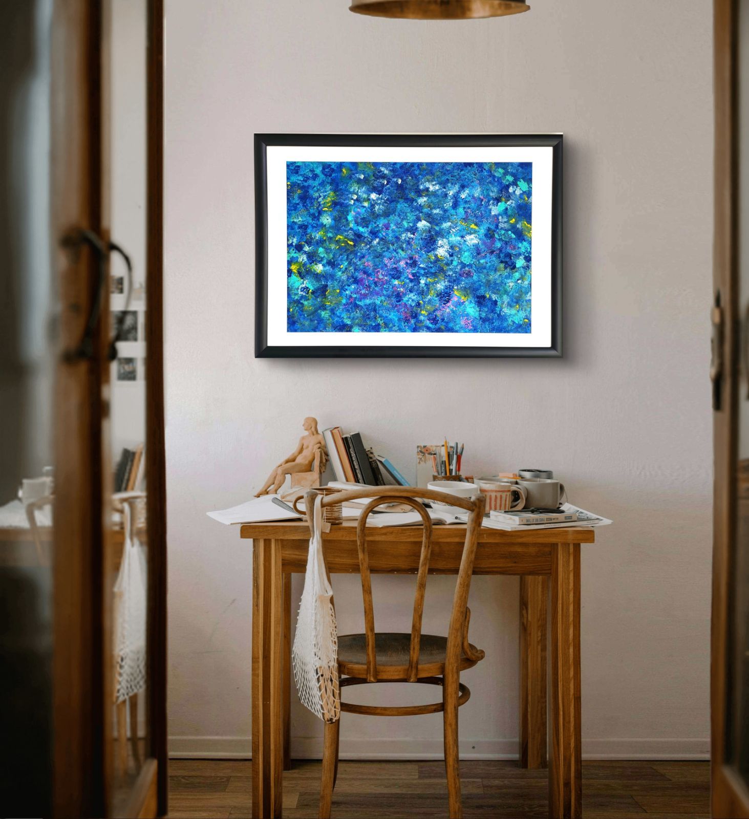 石垣の海に生きた証 / 抽象画 46×63㎝ A2 額縁セット 原画のみ モダン 石垣の海に生きた証 / 抽象画 46×63㎝ A2 額縁セット 原画のみ