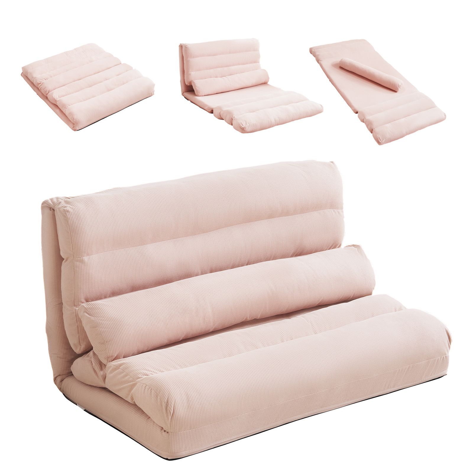 お見逃しなく！ ソファーベッド ソファベッド ローソファー 2人掛け マルチに使える3WAY 幅109cm 6段階リクライニング クッション付き 座椅子 1人掛け ソファ 折りたたみ 折り畳み コンパクト 折りたたみベッド 圧力分散 おしゃれ 完成品 組立て不要 枕付き 24時間365日申込可能。