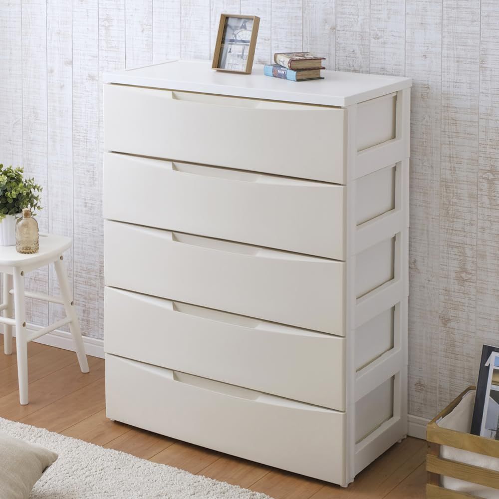 届いて 完成品 5段 ルーム 幅72×奥行41.5×高さ99.5cm ホワイト チェスト アイボリー 白 アイリスオーヤマ プラスチック RC-725 組立不要