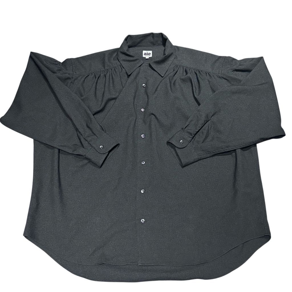 aie エーアイイー 23AW Painter shirt-Poly Sharkskin Twill 長袖シャツ PU667 ブラック size L 代官山A10