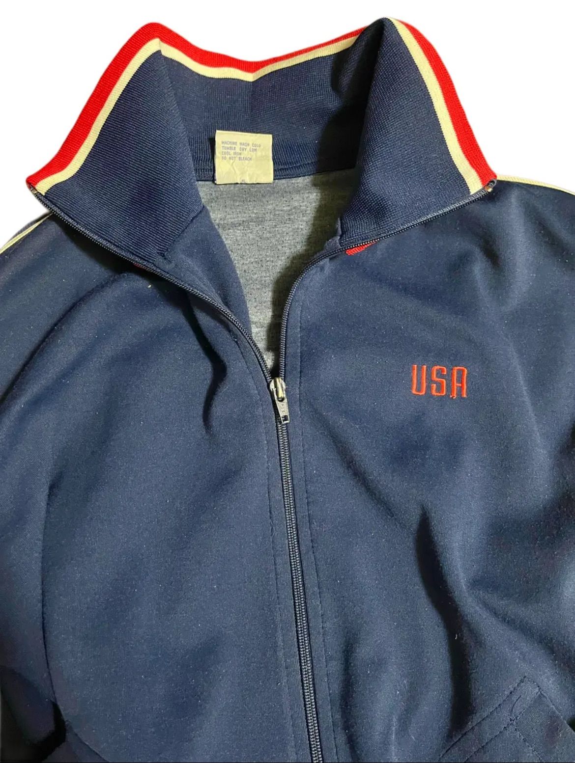 80s Vintage トラックジャケット USA 赤襟 袖ライン - メルカリ