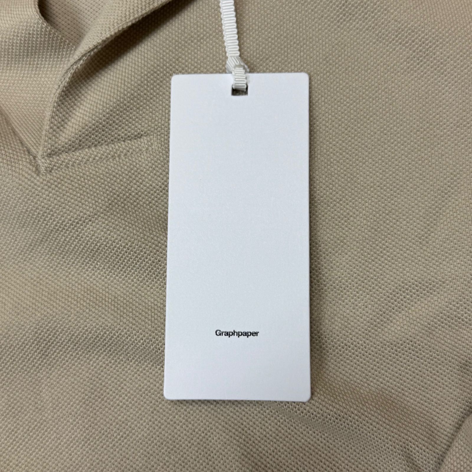 GraphPaper 25ssベージュ ポロシャツ サイズ1 参考上代22000円 未使用品 Graphpaper 25SS Cotton Pique Jersey