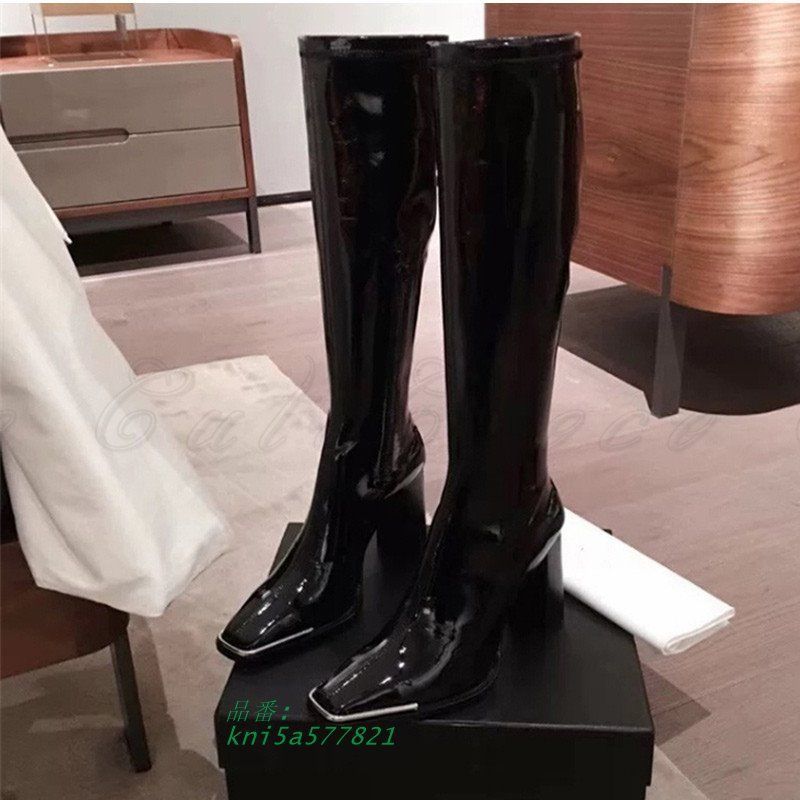  ロングブーツ レディース 上品 エレ 感 高見え ヒール7 CM おしゃれ フェイクレザー ストレッチ 防滑 冷え対策 フォーマル スムース kni 5 a 577821 長靴 レインブーツ 長靴 レインシューズ
