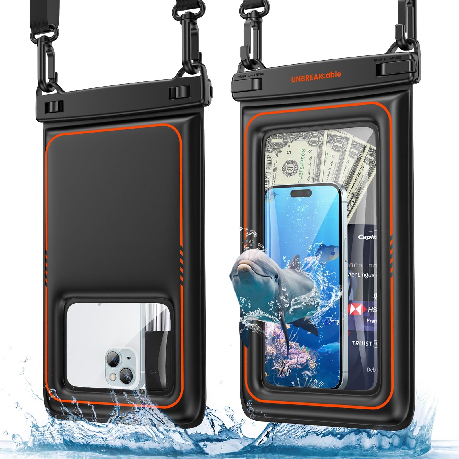 【在庫処分】防水ケース【水に浮く】IPX8認証 密封 顔認証 水中撮影 通話 画面操作 タッチ快適 スマホ iPhone 15 14シリーズ 13 12 mini 11 Pro Max X XR XS SE 8 UNBREAKcable 7 Plus Andr