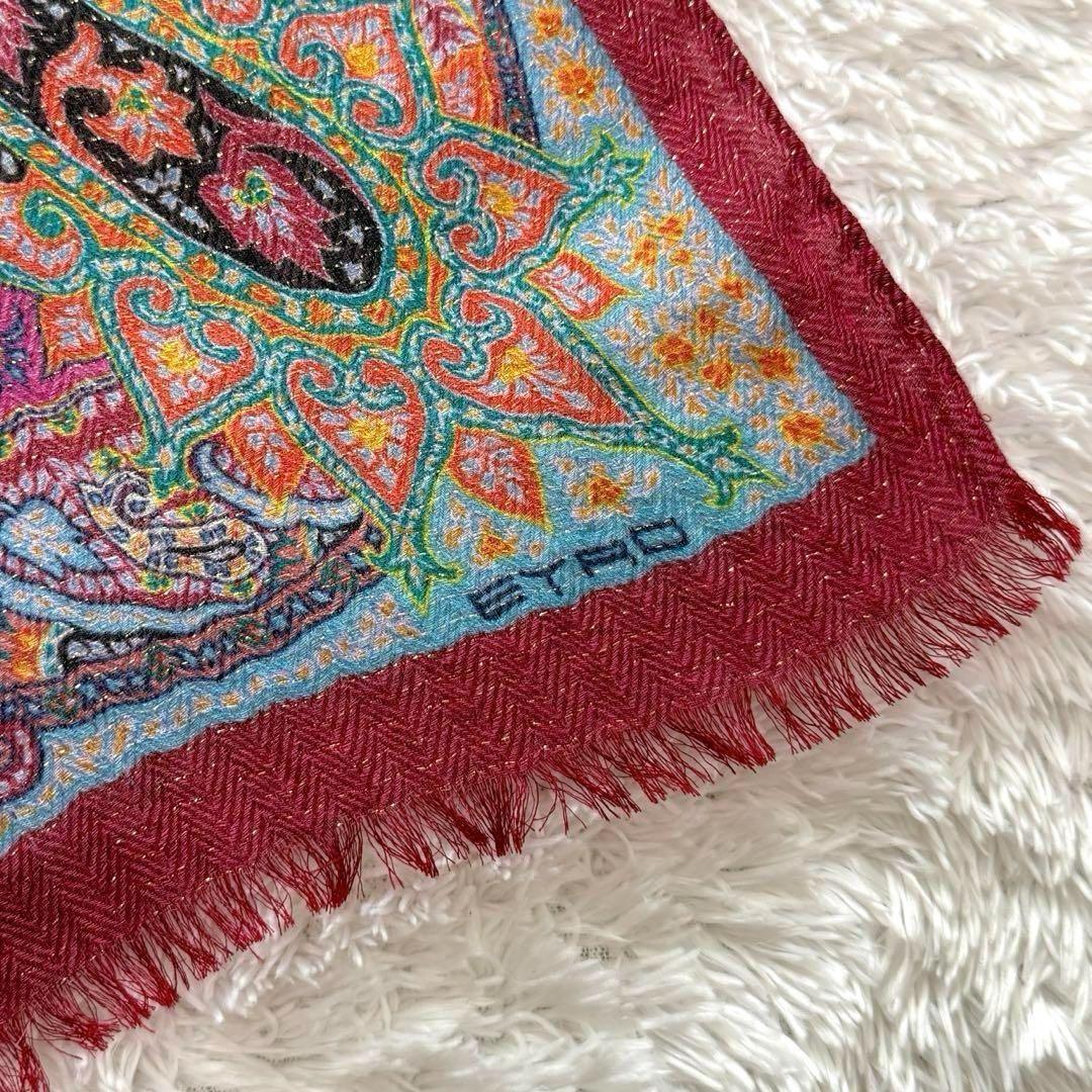 ETRO エトロ シルク カシミヤ 綿 ペイズリー 大判 ストール