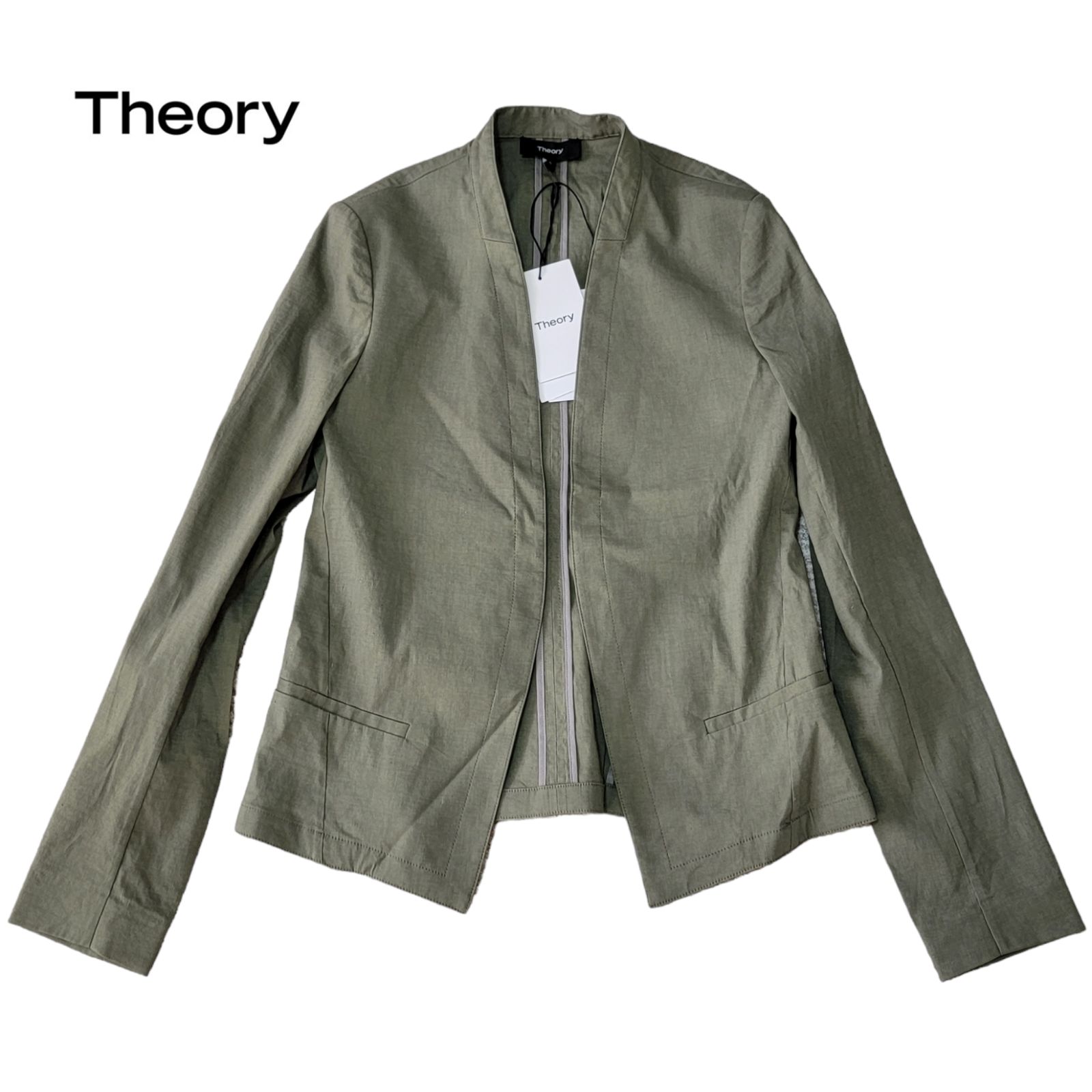 新品】オーガニックリネン 定価48,400円 セオリー theory ノーカラー 
