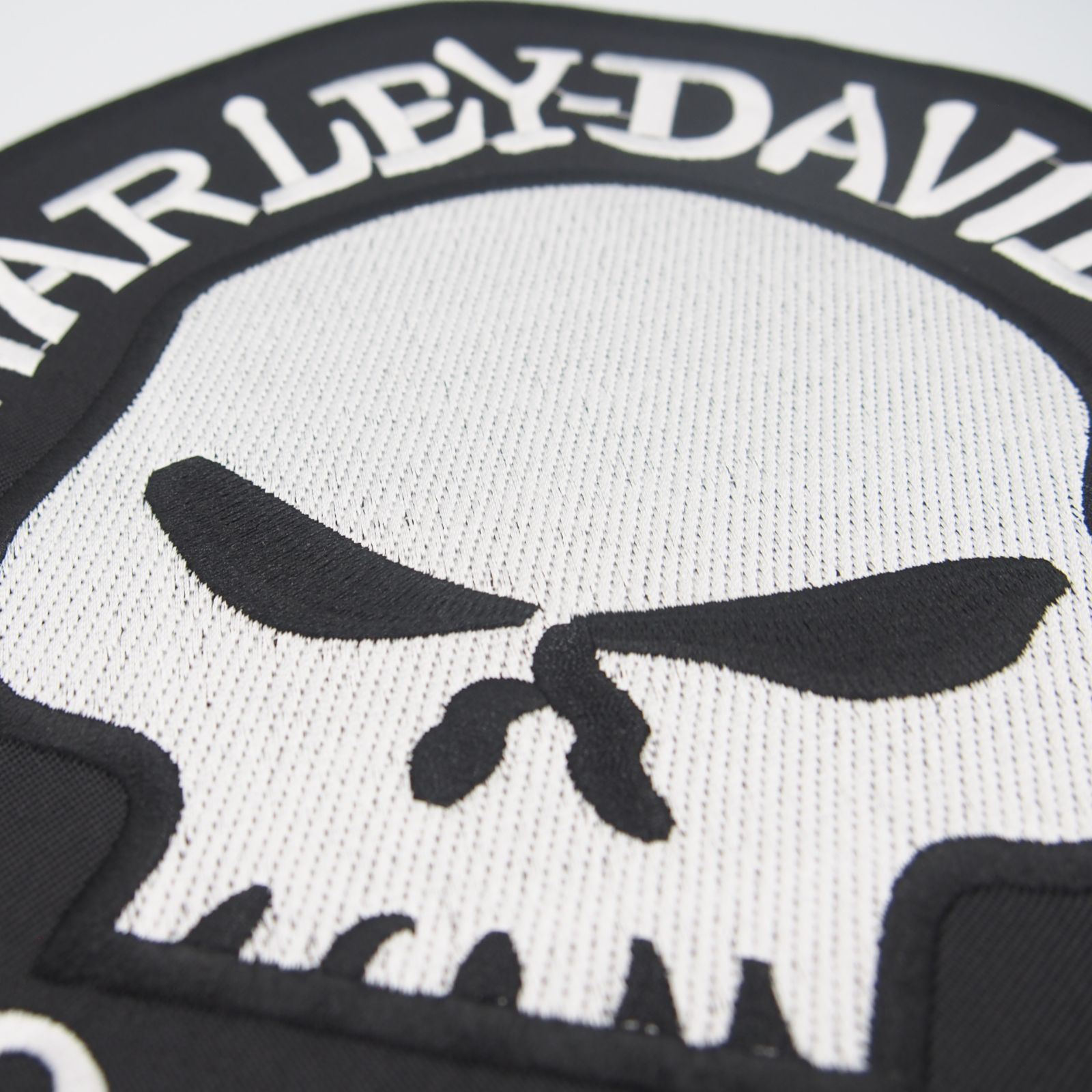 LL② 特大 Harley-Davidson スカル ロゴ アイロンワッペン ワッペン