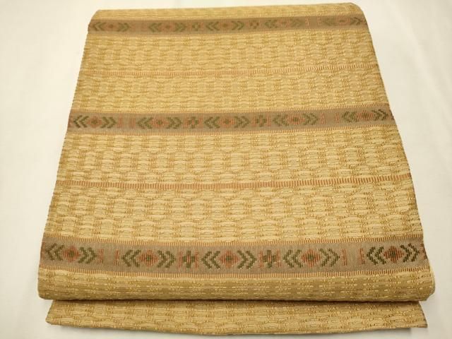 平和屋着物●全通柄袋帯　唐織　横段吉祥文　金糸　正絹　逸品　CAAT0842hy 平和屋着物○全通柄袋帯 唐織 横段吉祥文 金糸 正絹 逸品 CAAT0842hy