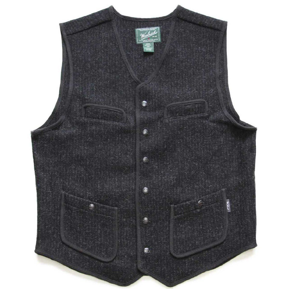 Woolrich ブラック ストライプ ベスト