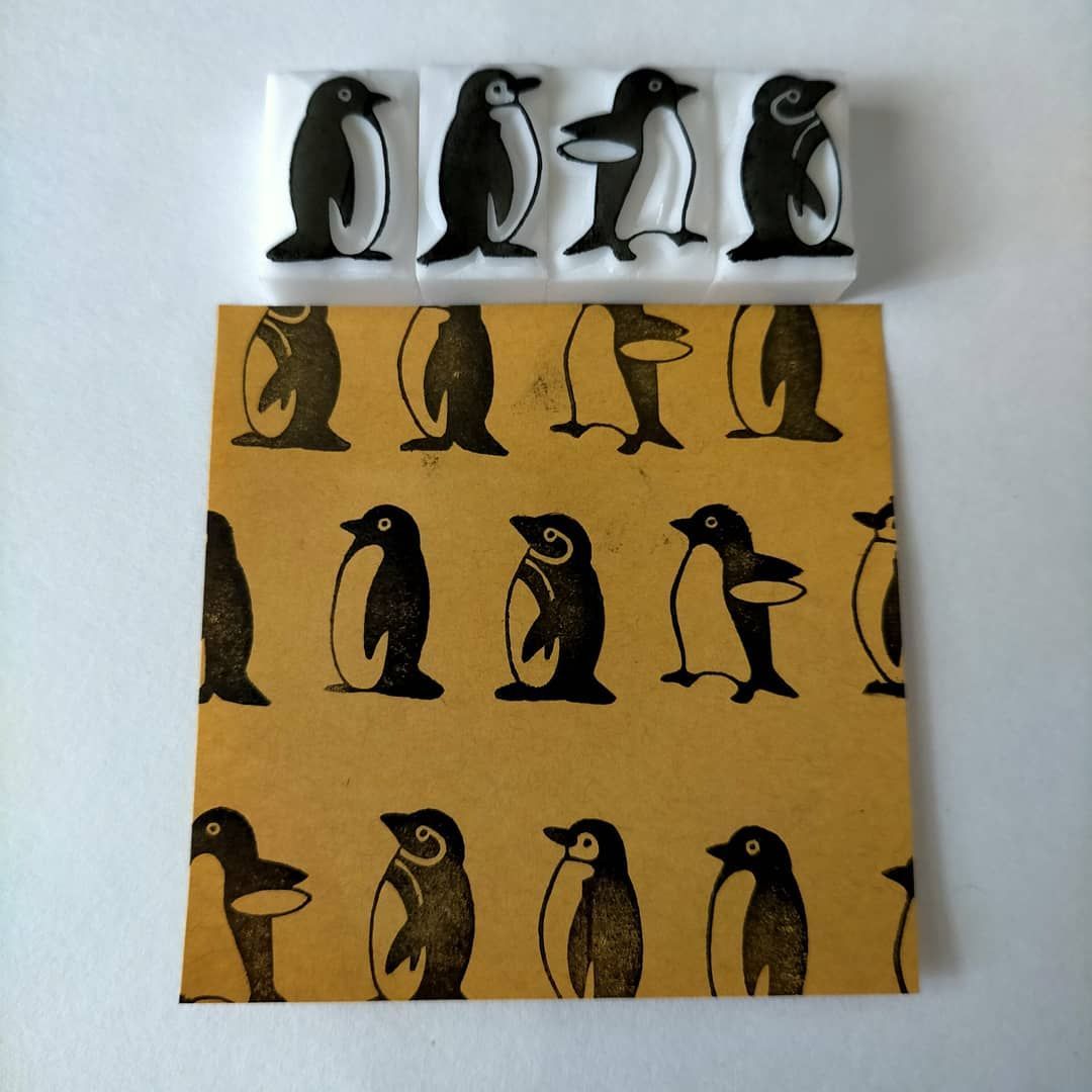 消しゴムはんこNo.423 ペンギンとかき氷 消しゴムはんこNo.423 ペンギンとかき氷