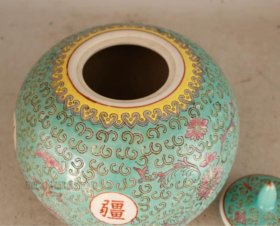 人気スポー新作 万寿無疆スイカ缶お 茶缶 景徳鎮 陶磁器 装飾品 現代工芸品美術 工芸品