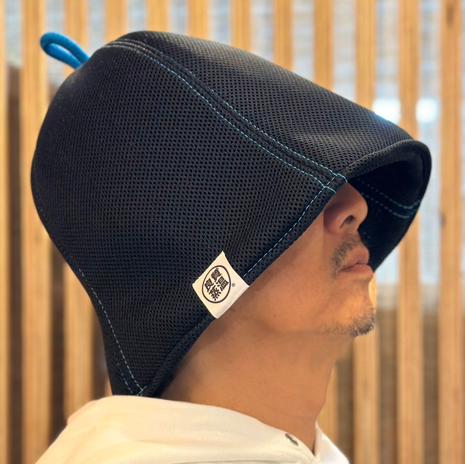 ブルーステッチ! ダブル 次世代 3層構造 ポリエステル メッシュ素材 大サイズ! サウナハット