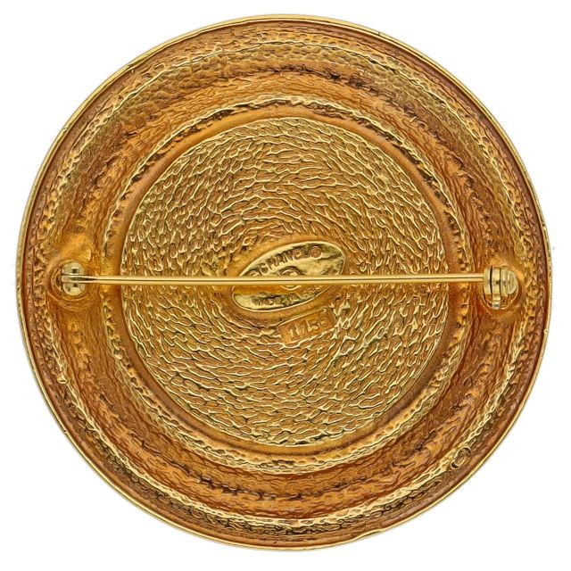 シャネル ロゴブローチ ((約cm):縦3.0×横3.0×奥行1.3) 真鍮 美品