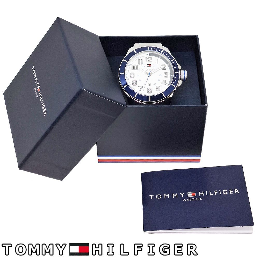 新品】トミーヒルフィガー 腕時計 時計 メンズ ホワイト 文字盤 デイト 