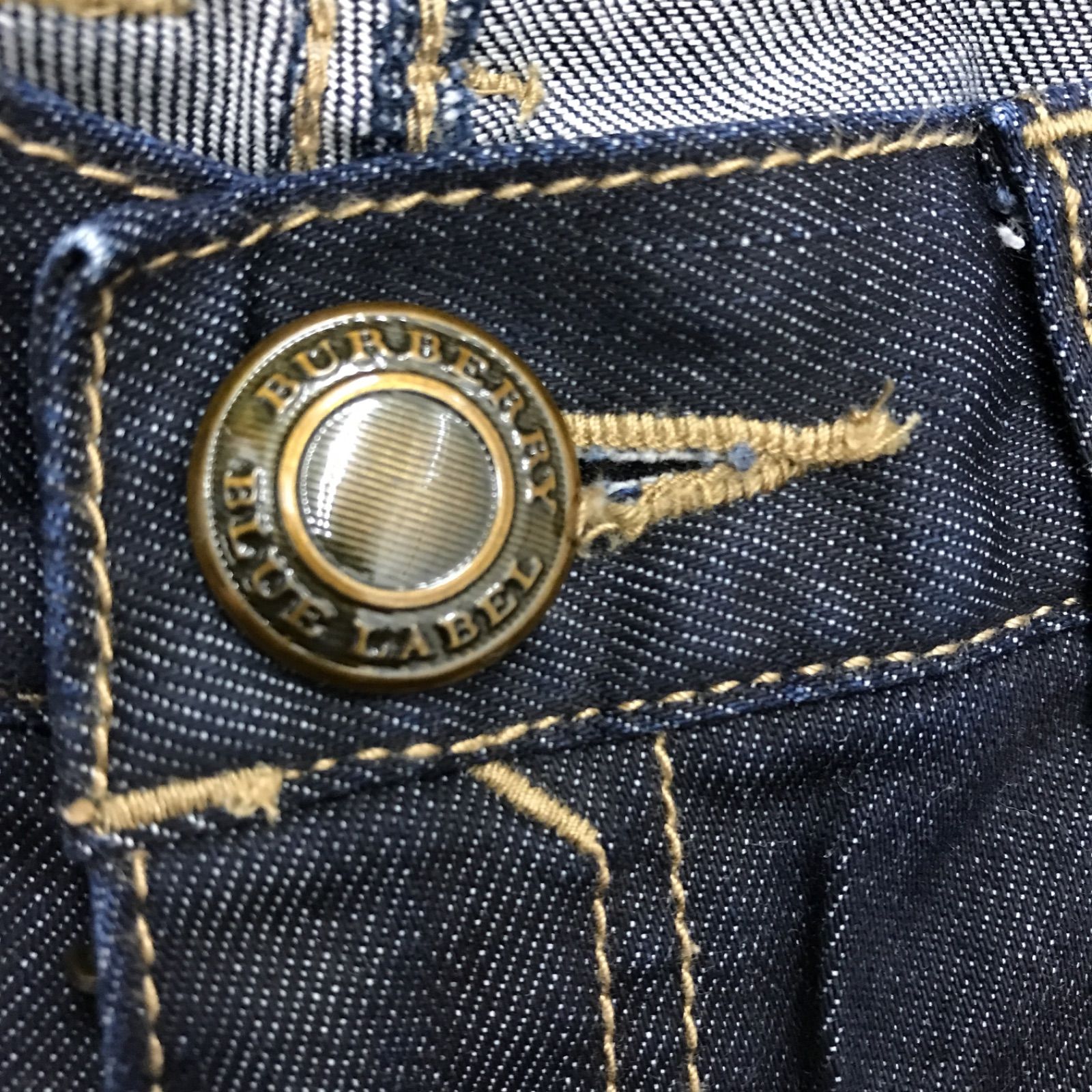 【7907-1】バーバリーブルーレーベル　デニムパンツ　クロップド丈　ロールアップ　ノバチェック　サイズ36-6