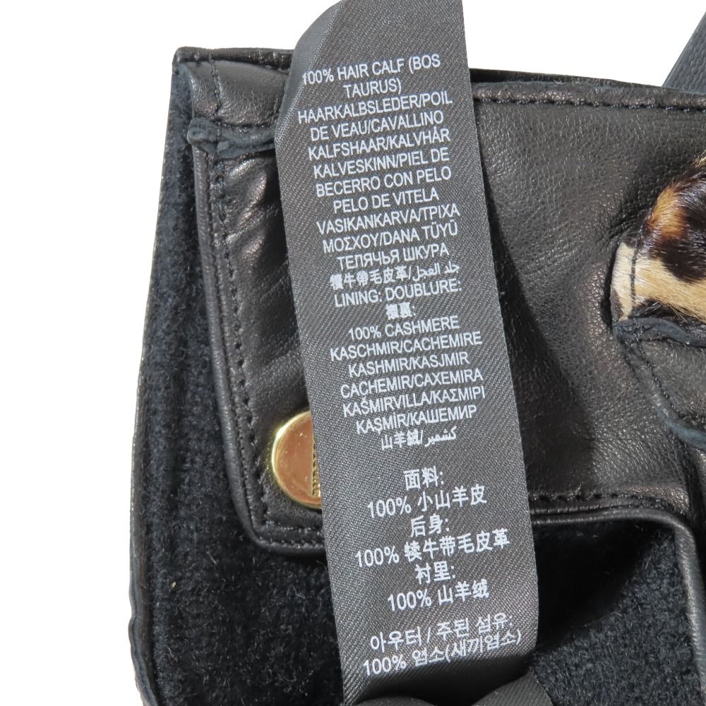 未使用 Burberry バーバリー ゴートレザー グローブ 手袋 レオパード