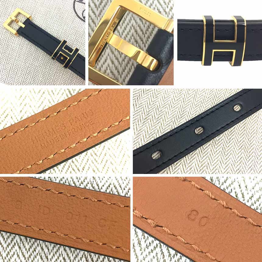 新品 HERMES エルメス ベルト ポップH クルーテ 15 ブラック 黒 80 