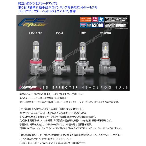 ヘッドライト フォグランプ LED HIR2 4000lm 6500K ホワイト 12V用 2本入 ドライバーユニット一体型 E1R1HFBW IPF E1R1HFBW E1E1 BRIGHTFACE_UK