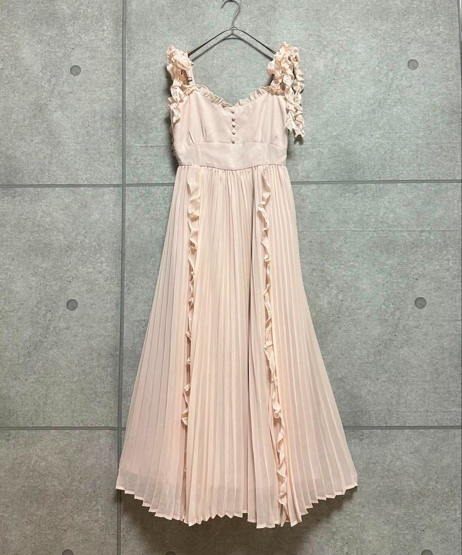 極美品 Rosemuse fril pleats airy cami o/p pink ロセミューズ フリル