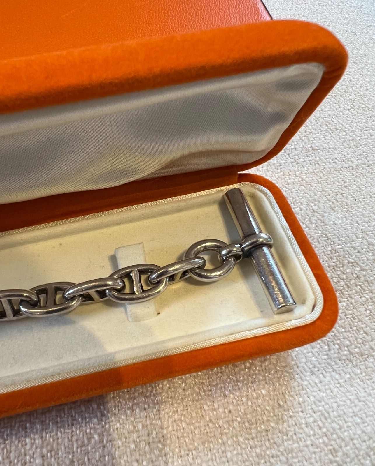 極希少】70s HERMES エルメス シェーヌダンクル 筆記体 MM16コマ 正規
