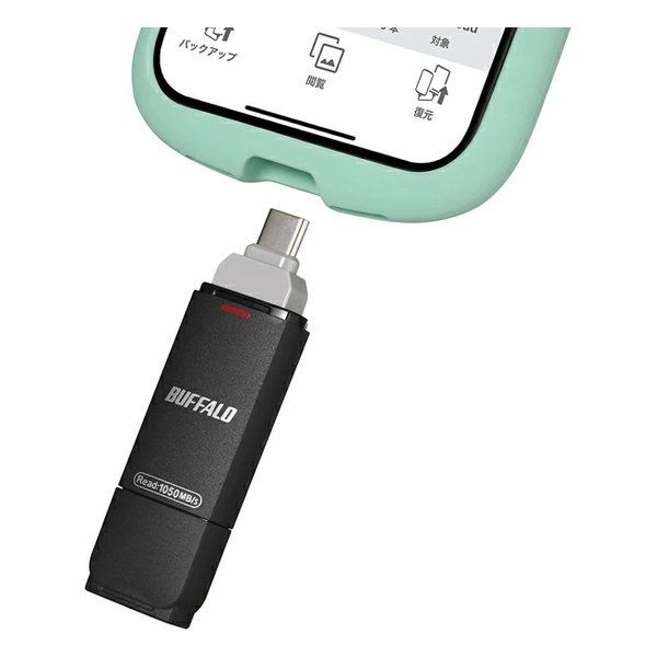 BUFFALO バッファロー Type-C Aコネクター両対応 高速帯S500GB SSD-SDH500U3BA D 2659253