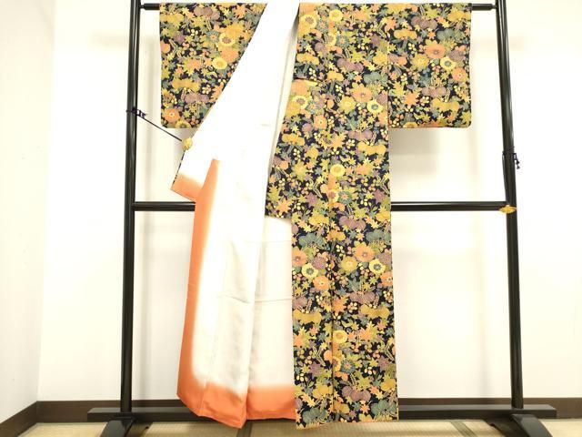 平和屋着物▽男性　単衣　風景文　暈し染め　正絹　逸品　DAAW9242sf 平和屋着物▽男性 単衣 風景文 暈し染め 正絹 逸品 DAAW9242sf 平和