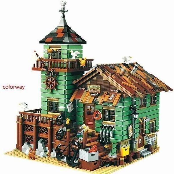 LEGO レゴ互換品ブロック 手作り 組み立て おもちゃ レトロなつり具屋 アイデア 子供 男の子 女の子 7歳8歳9歳10歳 誕生日 お祝い 新年 クリスマス