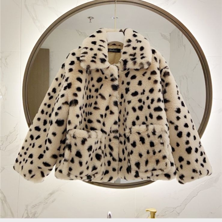 レオパード柄 ファーコート 美品 ザハイライツ ロンハーマンレオパード