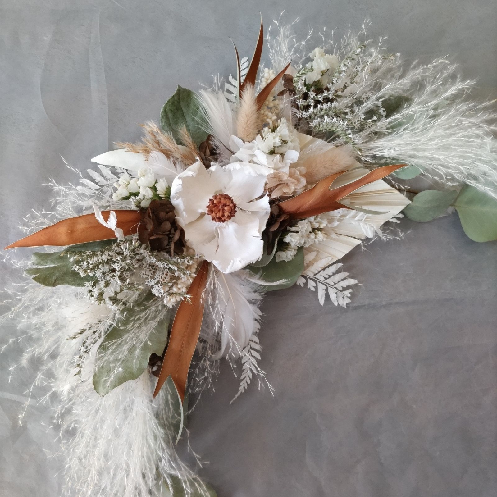 横長スワッグ アースカラー系 ニューボーン バースデーフォト ドライ