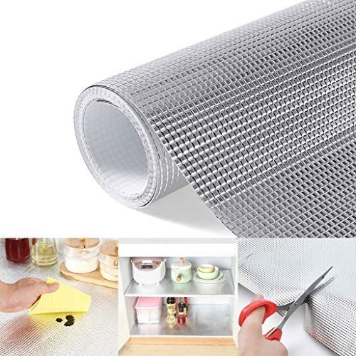 シルバー_60*300cm 食器棚シート 裁断可能引き出しマット EVA アルミフィルムシルバー 耐熱60度 食器 シート 防汚、滑り止め、防湿、防油、除湿 、家具を保護しキッチン用、安心の品質 60*300cm 