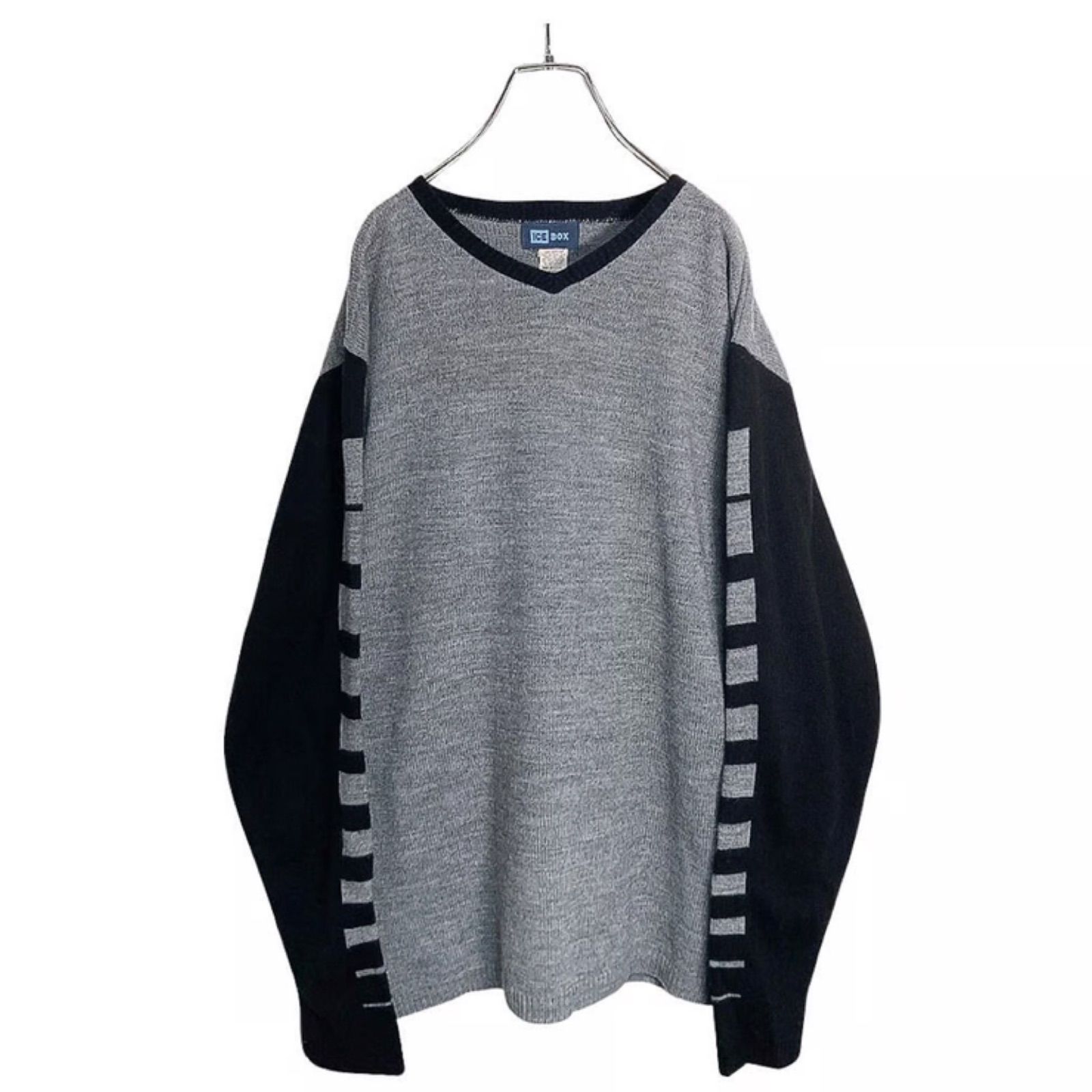 80s ICE BOX L/S Sleeve design knit sweater