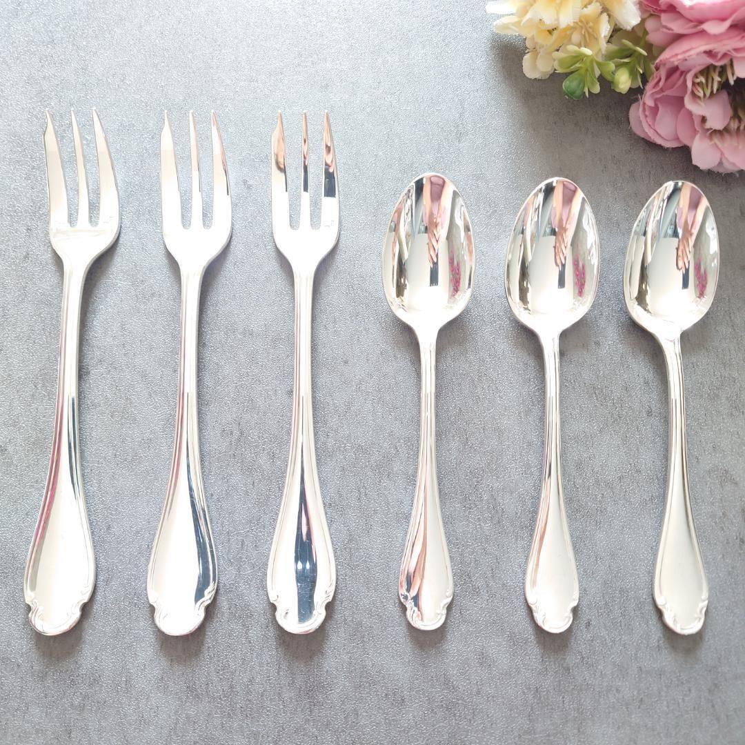 クリストフル ポンパドール ケーキフォーク コーヒースプーン 6点