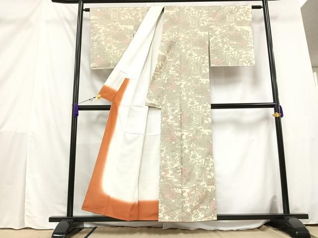 平和屋着物□上質な紬 草花文 正絹 逸品 未使用 AAAZ2949mf