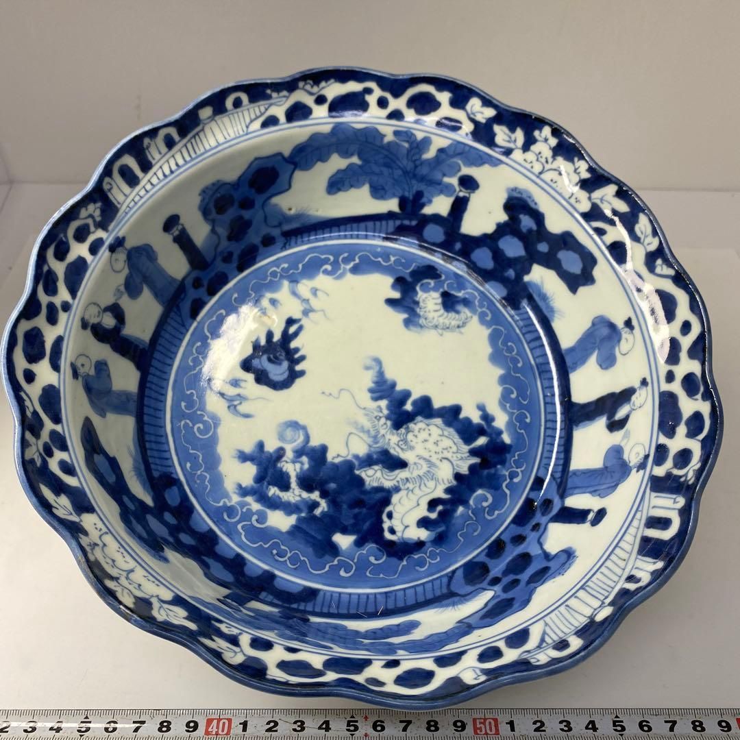 古伊万里 雲龍図 大鉢 幅26.7㎝ 東な6-0814