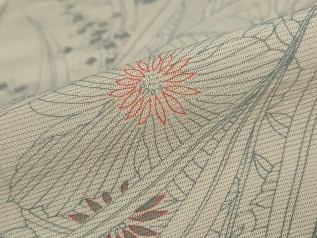 平和屋着物＊夏物 小紋 絽 草花文 洗える着物 AAAY6756sx